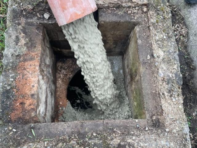 Neutralisation d'une citerne à mazout enterrée 12.000L au béton 